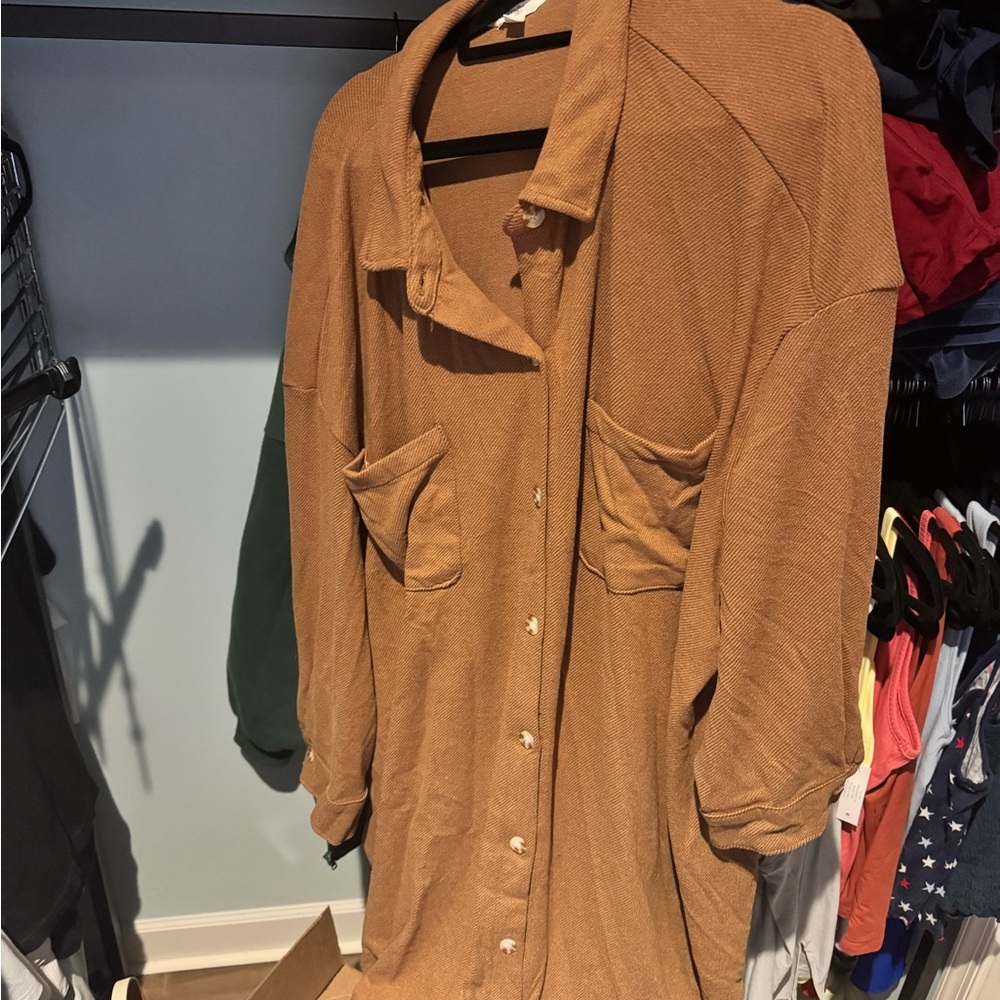 Terra & Sky Tan Long Sleeve Dress
